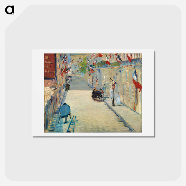 アートポストカード-The Rue Mosnier with Flags - エドゥアール マネ Postcard.