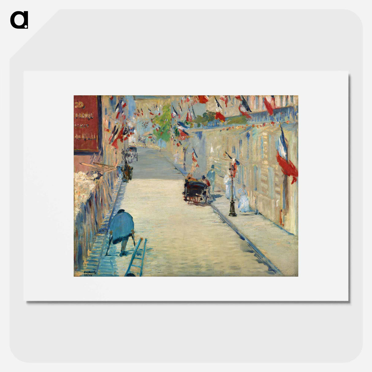 The Rue Mosnier with Flags - Édouard Manet Poster.