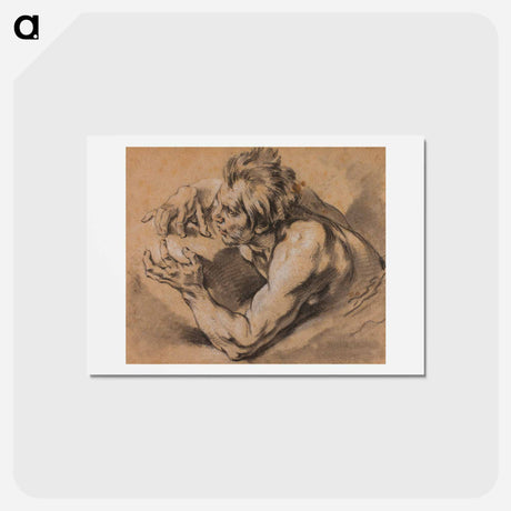 アートポストカード-Study of a Triton - フランソワ ブーシェ Postcard.