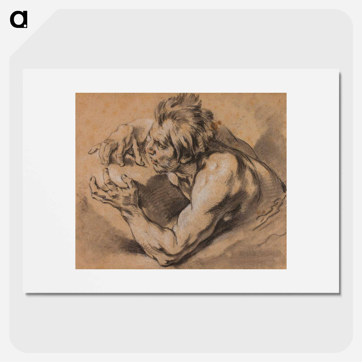 Study of a Triton - Francois Boucher Poster.