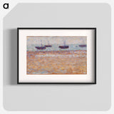 Four Boats at Grandcamp - Georges Seurat Poster.