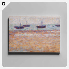 アートパネル-Four Boats at Grandcamp - ジョルジュ スーラ Canvas.