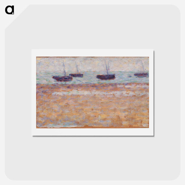 アートポストカード-Four Boats at Grandcamp - ジョルジュ スーラ Postcard.