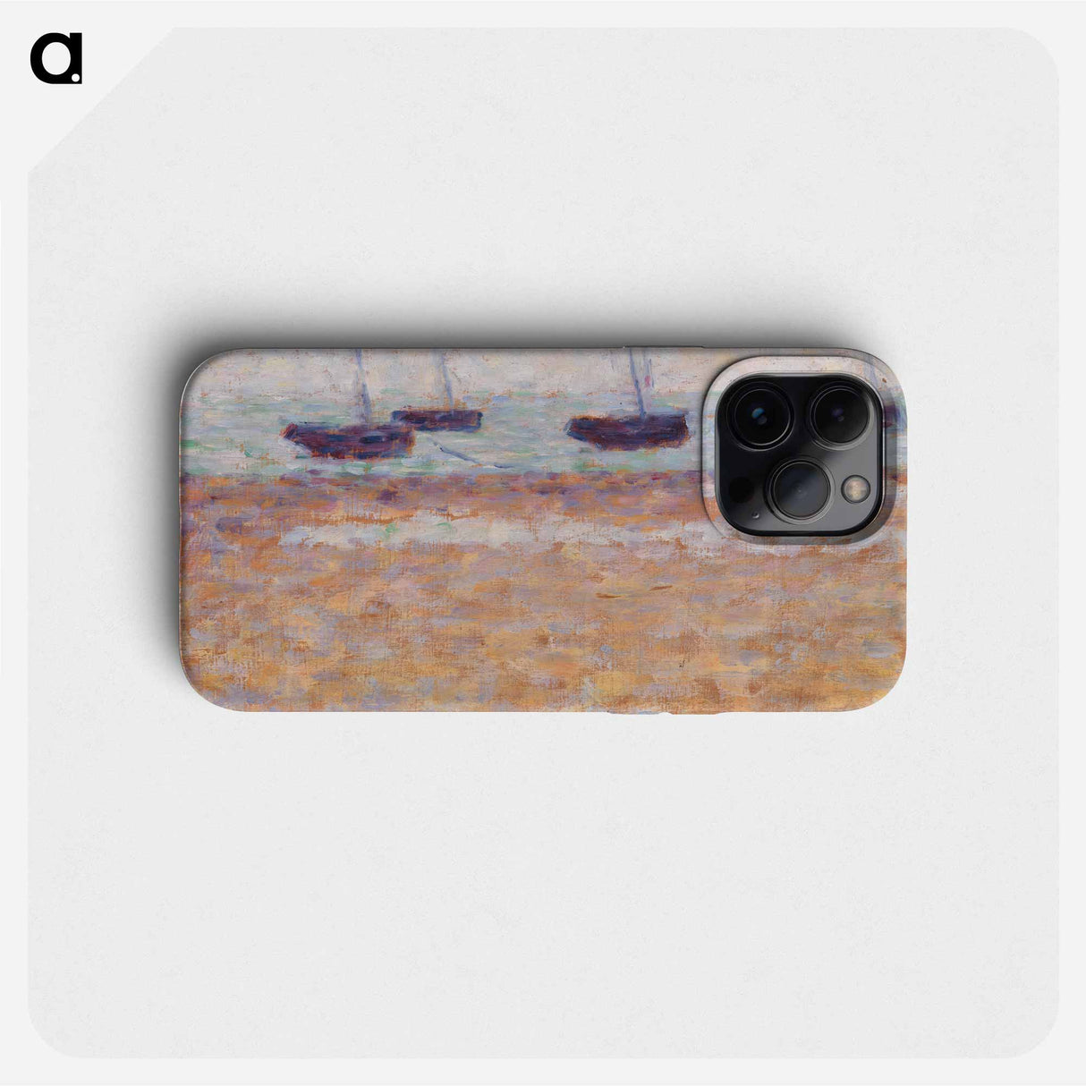 Four Boats at Grandcamp - Georges Seurat Phone Case.