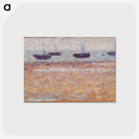 アートポストカード-Four Boats at Grandcamp - ジョルジュ スーラ Postcard.