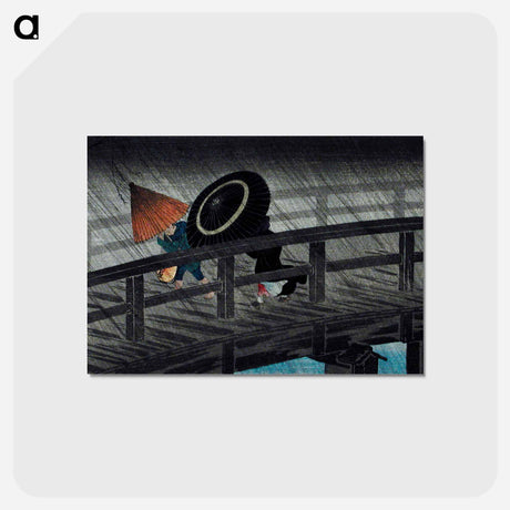 アートポストカード-Rain on Izumi Bridge - 高橋 宏明 Postcard.