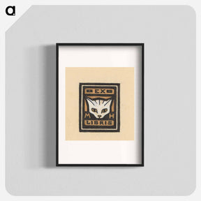 アートポスター-Ontwerp voor een ex libris met de initialen M.H. en de kop van een kat by Julie de Graag - ユリー デ フラーハ Poster.