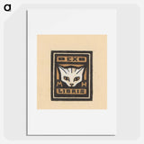 Ontwerp voor een ex libris met de initialen M.H. en de kop van een kat by Julie de Graag - ユリー デ フラーハ Poster.