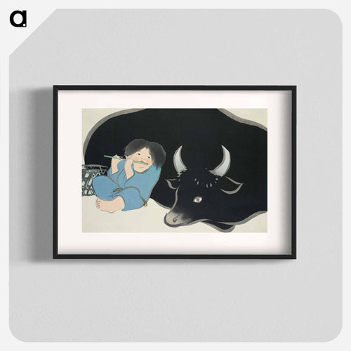 Flute player from Momoyogusa–Flowers of a Hundred Generations - 神坂 雪佳 Poster.