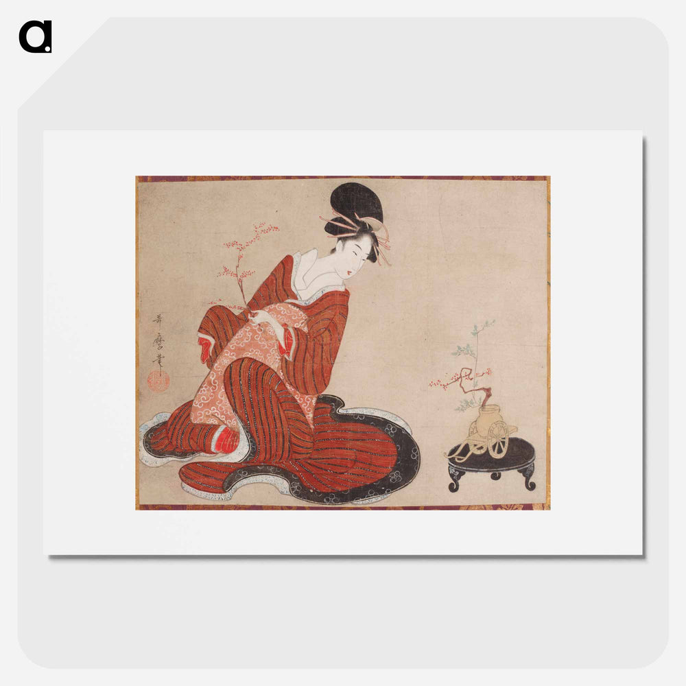 Woman Making a Flower Arrangement - 喜多川 歌麿 Poster.