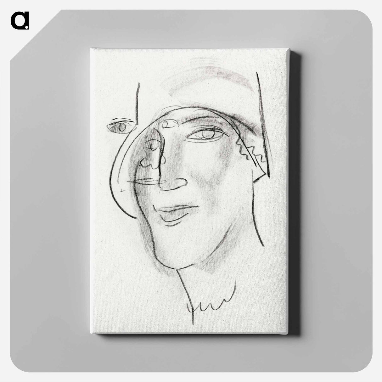 Woman's head and face drawing by Leo Gestel - レオ ゲステル Canvas.