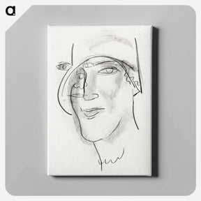 アートパネル-Woman's head and face drawing by Leo Gestel - レオ ヘステル Canvas.