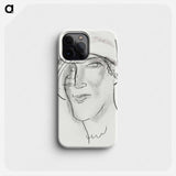 Woman's head and face drawing by Leo Gestel - レオ ゲステル Phone Case.