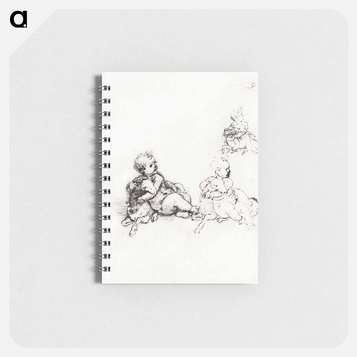 Studies for the Christ Child with a Lamb - レオナルド ダ ヴィンチ Memo.