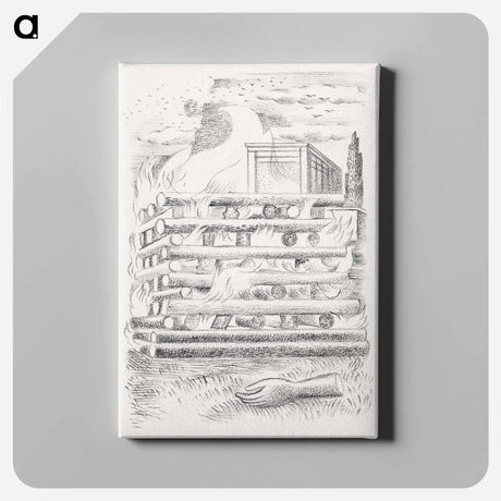 アートパネル-Design for Urne Buriall–Funeral Pyre - ポール ナッシュ Canvas.