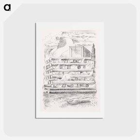 アートポストカード-Design for Urne Buriall–Funeral Pyre - ポール ナッシュ Postcard.