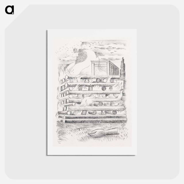 アートポストカード-Design for Urne Buriall–Funeral Pyre - ポール ナッシュ Postcard.