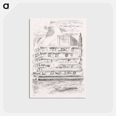 アートポストカード-Design for Urne Buriall–Funeral Pyre - ポール ナッシュ Postcard.
