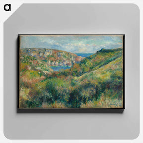 アートパネル-Hills around the Bay of Moulin Huet, Guernsey - ピエール オーギュスト ルノワール Canvas.