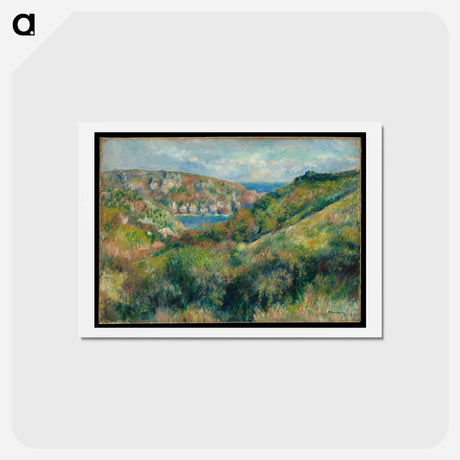 アートポストカード-Hills around the Bay of Moulin Huet, Guernsey - ピエール オーギュスト ルノワール Postcard.