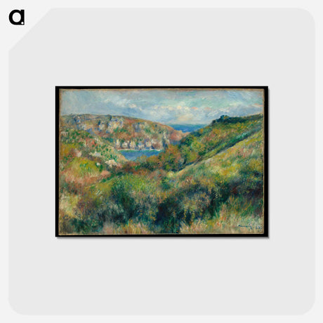 アートポストカード-Hills around the Bay of Moulin Huet, Guernsey - ピエール オーギュスト ルノワール Postcard.