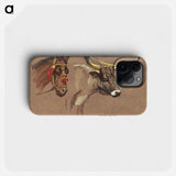 Head of a Mule with a Bridle, Head of a Buffalo or Ox - Samuel Coleman Phone Case.