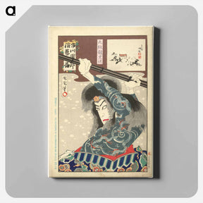 アートパネル-Ichikawa Danjuro IX als Kyumonryo Shishin - 豊原 国周 Canvas.