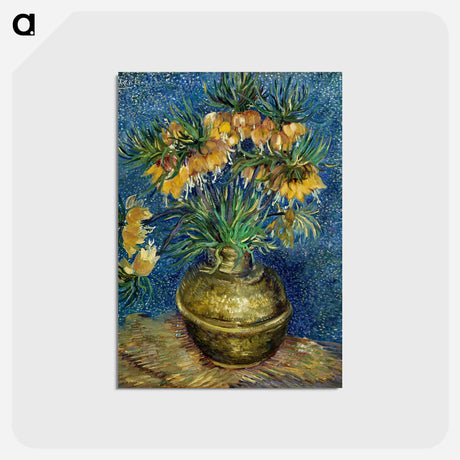 アートポストカード-Imperial Fritillaries in a Copper Vase - フィンセント ファン ゴッホ Postcard.
