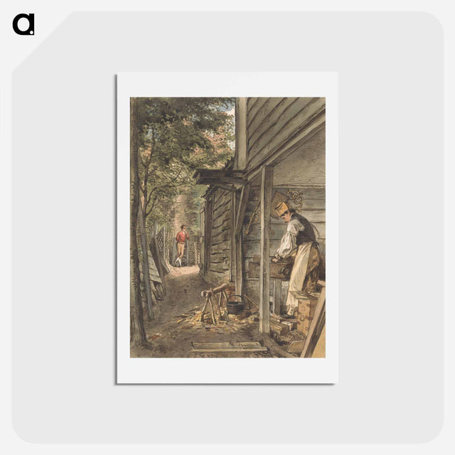 アートポストカード-Dr. Munro's Carpenter at Work - ウィリアム ヘンリー ハント Postcard.