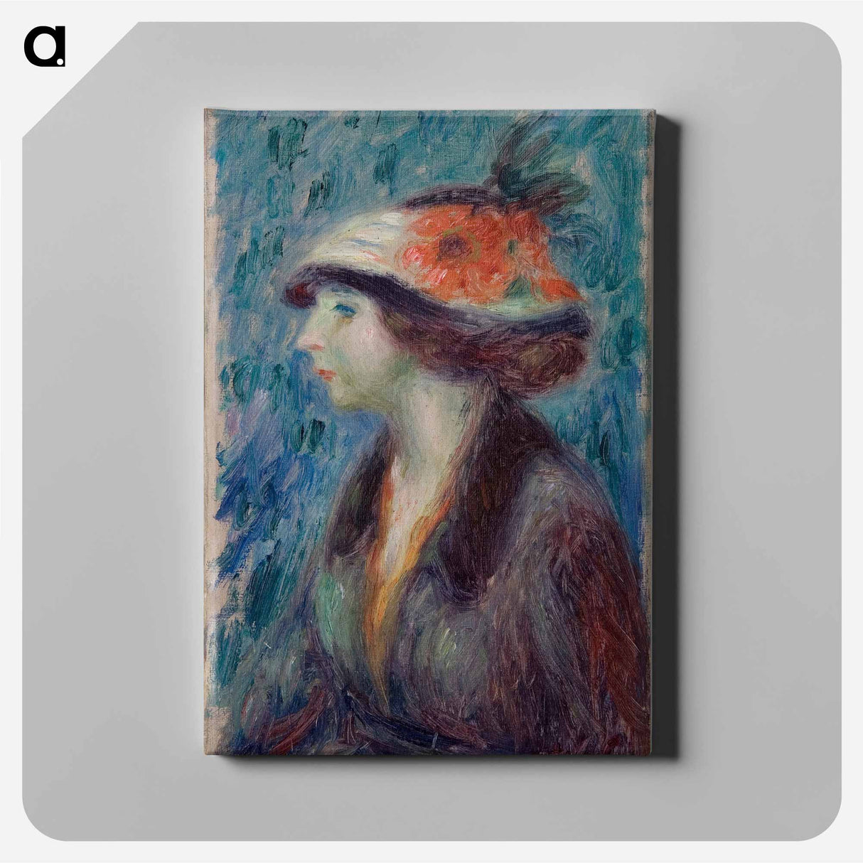 Girl with Flowered Hat - ウィリアム ジェームス グラッケンズ Canvas.