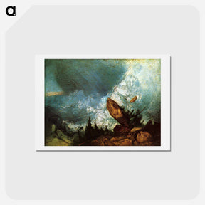 アートポストカード-The Fall of an Avalanche in the Grisons - ウィリアム ターナー Postcard.