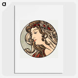 Stained glass window for the facade of the Fouquet boutique - アルフォンス ミュシャ Poster.