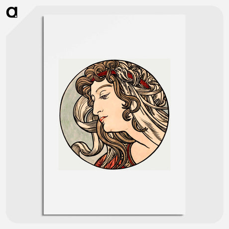 アートポスター-Stained glass window for the facade of the Fouquet boutique - アルフォンス ミュシャ Poster.