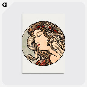 アートポストカード-Stained glass window for the facade of the Fouquet boutique - アルフォンス ミュシャ Postcard.