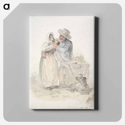 Talonpoikaistyttö yrittää juoda olutlasin loppuun - アンダース エクマン Canvas.