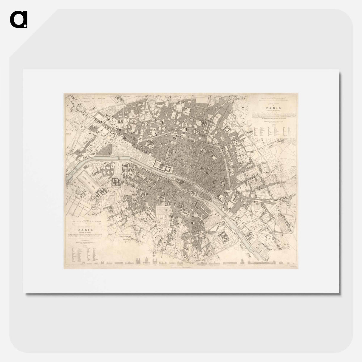 Eastern division of Paris: containing the Quartiers - アンティーク地図 Poster.