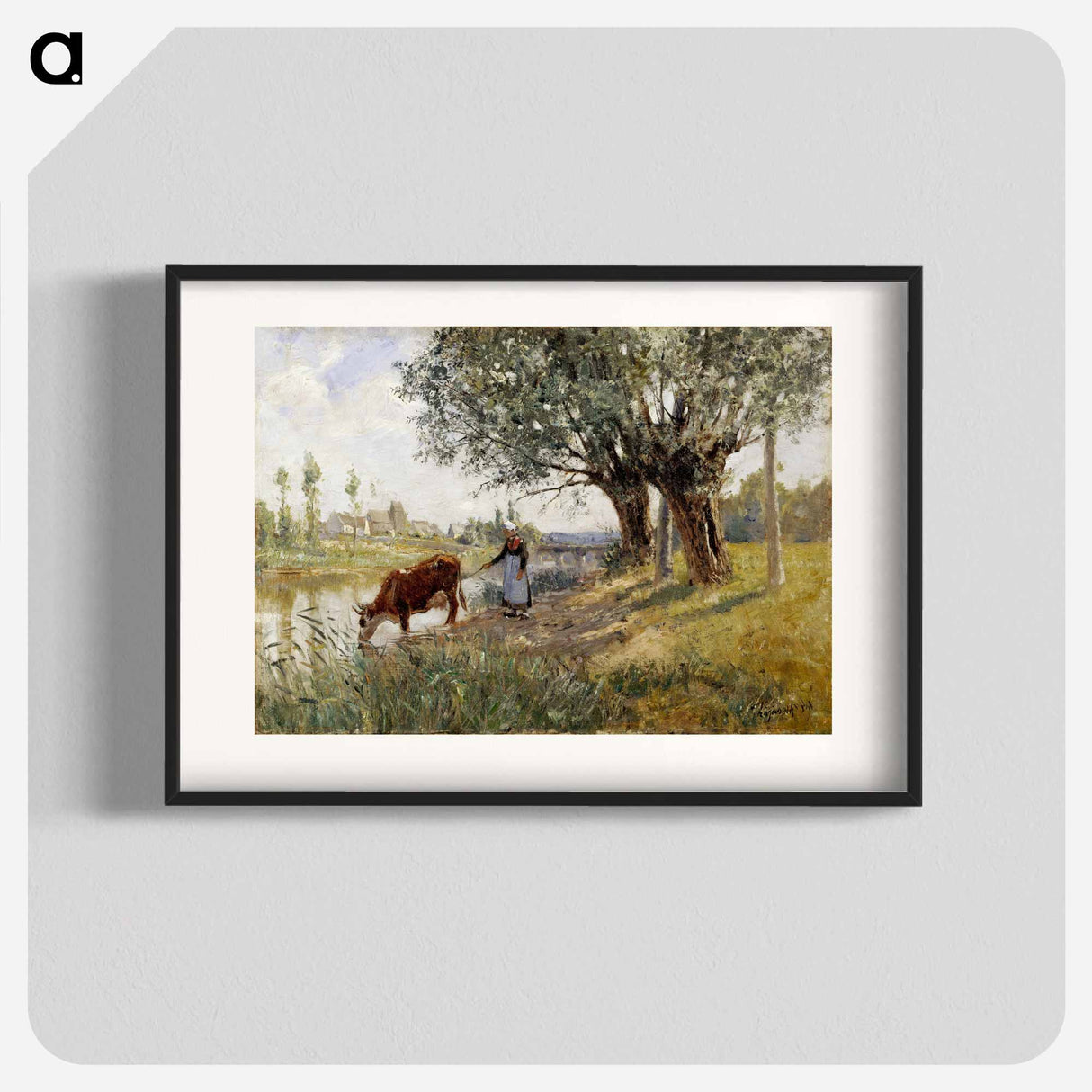 Countryside near Grez-sur-Loing - Camille Pissarro Poster.