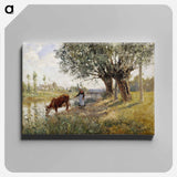 Countryside near Grez-sur-Loing - カミーユ ピサロ Canvas.