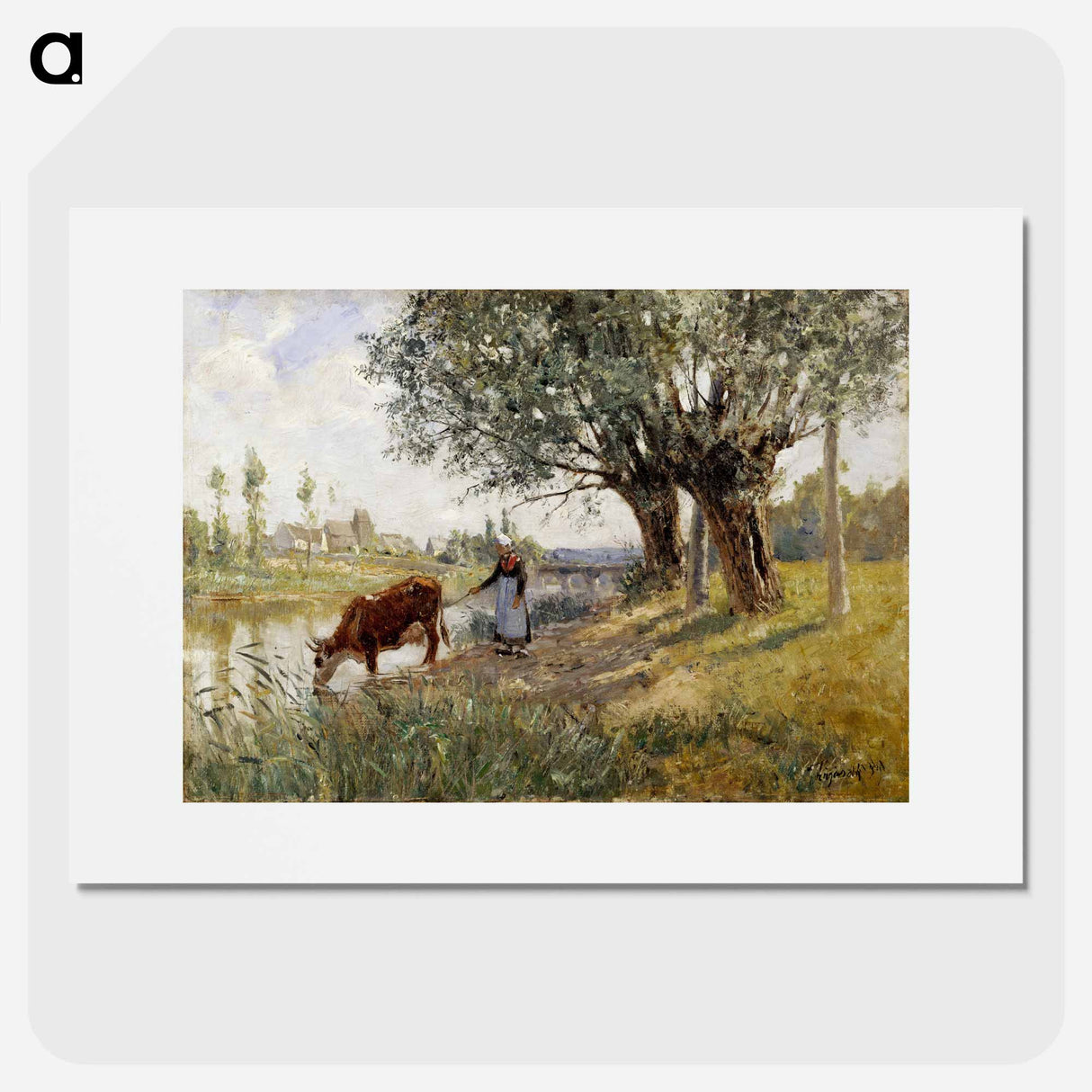 Countryside near Grez-sur-Loing - Camille Pissarro Poster.