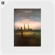 アートポストカード-City at Moonrise - カスパー ダーヴィト フリードリヒ Postcard.
