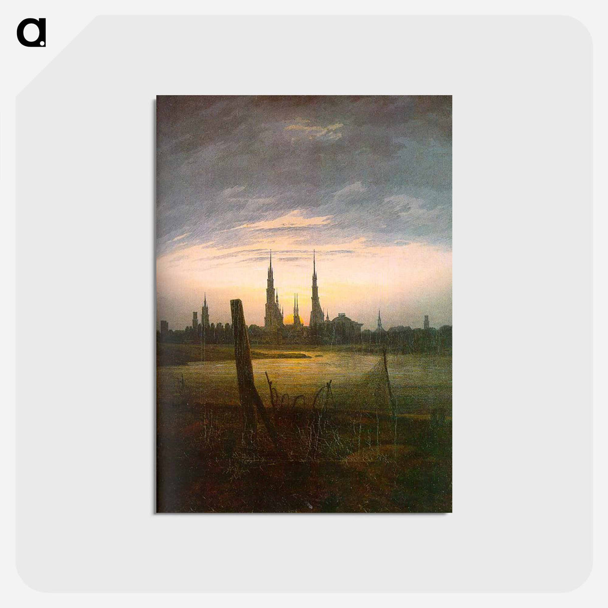 アートポストカード-City at Moonrise - カスパー ダーヴィト フリードリヒ Postcard.