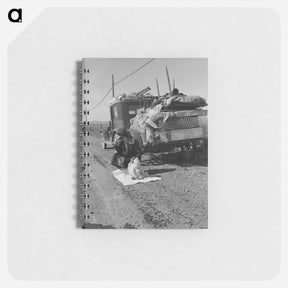 アートメモ帳-Tracy (vicinity), California. Missouri family of five who are seven months from the drought area on U.S. Highway 99. - ドロテア ラング Memo.