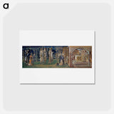アートポストカード-Quest for the Holy Grail - Study for The Attainment - エドワード バーン ジョーンズ Postcard.