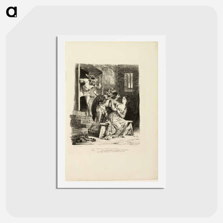 アートポストカード-イエロー - ウジェーヌ ドラクロワ Postcard.