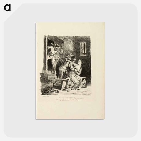 アートポストカード-イエロー - ウジェーヌ ドラクロワ Postcard.