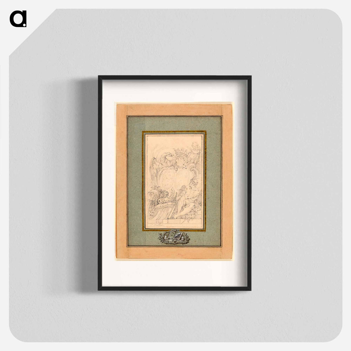 Armorial Bookplate for Crozat, Baron de Thiers - フランソワ ブーシェ Poster.