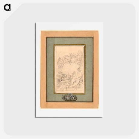 アートポストカード-Armorial Bookplate for Crozat, Baron de Thiers - フランソワ ブーシェ Postcard.