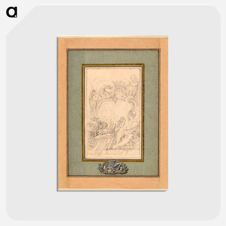 アートポストカード-Armorial Bookplate for Crozat, Baron de Thiers - フランソワ ブーシェ Postcard.