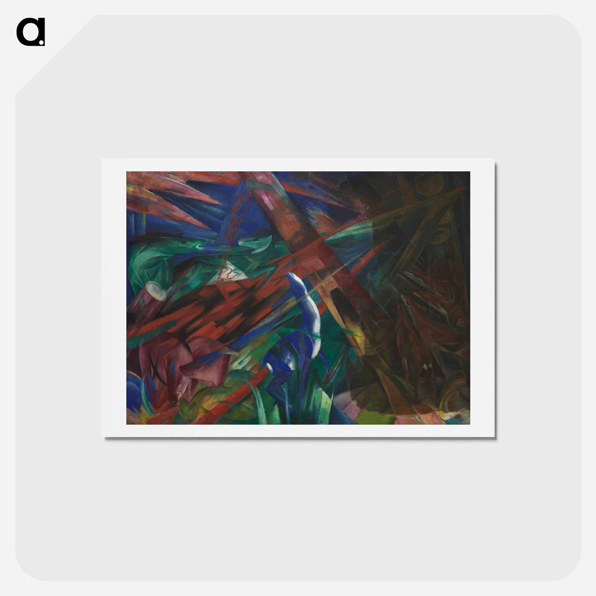 アートポストカード-Animal fates (the trees showed their rings, the animals their veins) - フランツ マルク Postcard.