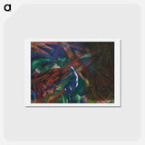 アートポストカード-Animal fates (the trees showed their rings, the animals their veins) - フランツ マルク Postcard.